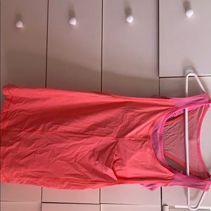 Neon pink Lululemon yoga tank